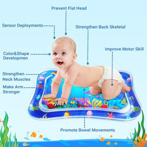ZMLM Baby Tummy-Time Water Mat: Infant Baby Toy Gift Activity Play Mat for 3-12 Month Newborn Boy Girl Toddler Fun
