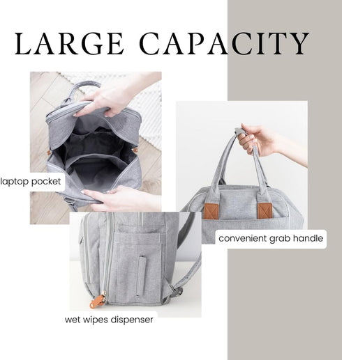 Generic Backpack Backpack Poppie & Ma Diaper Bag | Water Resistant and Durable | Multifunction Travel for Mom and Dad |