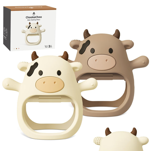 ChooKaChoo 2 Pack Baby Teething Toy for Over 3 Months, Food Grade