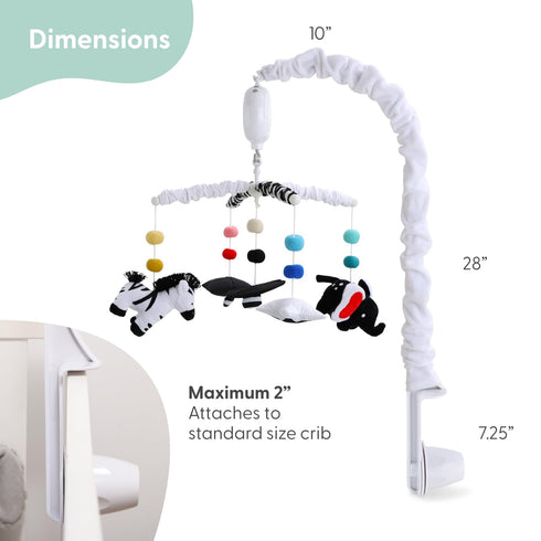 The Peanutshell Baby Crib Mobile for Boys & Girls, Musical, Montessori Nursery Mobiles, Black and White Crib Decor