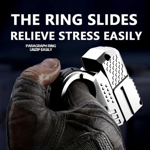 FXCOOLCT Adult Fidget Toys for Stress Relief EDC Alloy Finger Toy Pistol Decompression Launcher Model Ring for Anxiety