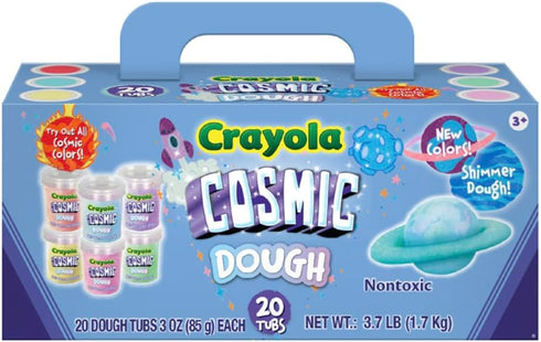Crayola Dough - Cosmic Play Dough | 20 Tubs of 3oz Non-Toxic Modeling Compound in 6 Cosmic Colors