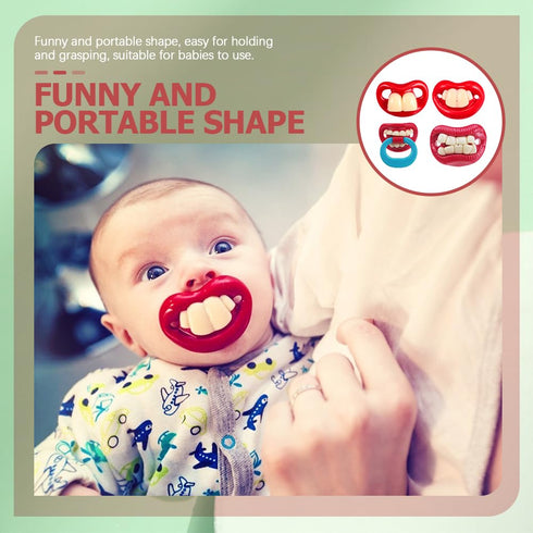 LUOZZY 8pcs Funny Baby Pacifiers Silicone Newborn Baby Teeth Pacifiers Cute Baby Pacifier Soft Newborn Soothing