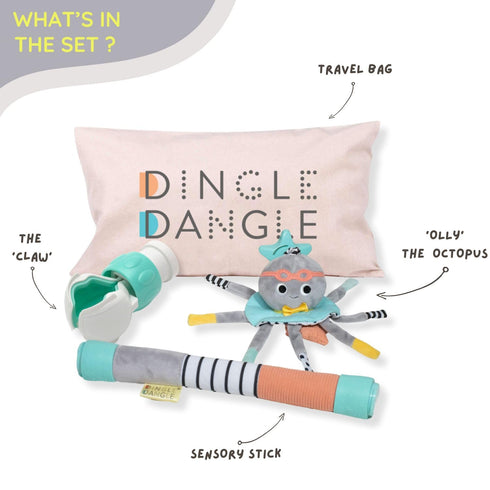 DINGLE DANGLE - Travel Mobile - Lightweight, Portable Baby Mobile - Keeping Baby Happy at Home or on the Go! Newborn