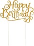 PALASASA Happy Birthday Cake Toppers Gold Glitter Letters "Happy Birthday" and Love Star, Party Decorations, Set of 7