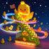 RCOOS Set Duck Climbing Toy Electric Light Slide Climbing Toys for Automatic Stairs,Playful Santa Race Game Christmas