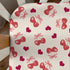 Cstdyfrv 52''x28'' Valentine's Day Cherry Baby Boys Girls Crib Sheets Pink Cherry Bows Love Heart Toddler Bed Sheets