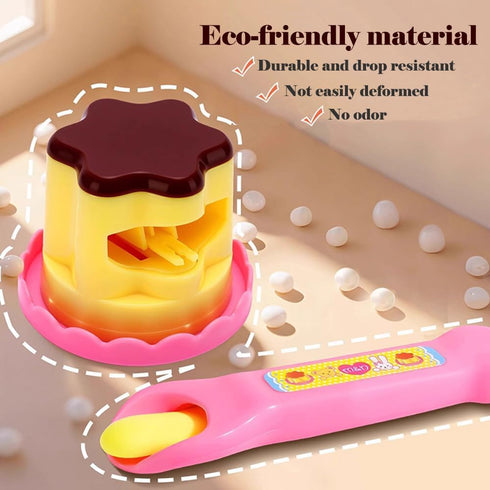 Wesfen Pudding Ice Cream Feeding Toys for Dolls,Pretend Play Food Kitchen Accessories, Doll Role Play Girl Gifts Toys