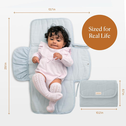 Toddlekind Mini Maven Portable Changing Pad Travel Diaper Clutch for Babies, Organic Cotton & Water-Resistant, Compact