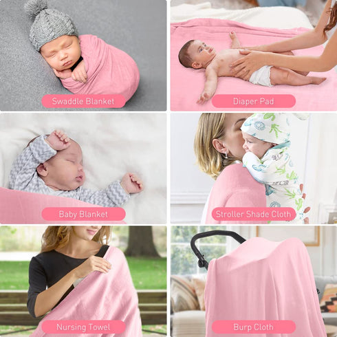 Newborn Baby Swaddle Blanket, Soft Silky Muslin Wrap, Neutral Receiving Blanket for Boys and Girls, Large 47 x 47 inches