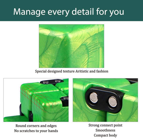 QIYI Little Golden Elephant Upgraded Infinity Cube Fidget Toy, Cool Mini Gadget for Stress Relief, Sapphire