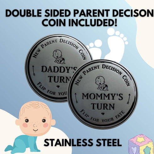 Set 2026 11 oz Set 0-3 Set Pregnancy Gift - New Mom and Daddy Est Mug with "Adventure Awaits & New to Crew" Onesie