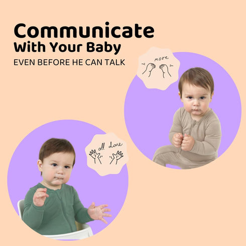 6-36 APLAINR Baby Sign Language Bib, Silicone Baby Bibs, ASL Graphics, Food Catcher, Adjustable, Waterproof, Soft