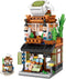 Japanese City Street View Matcha Shop, MOC Creative Mini Building Blocks House