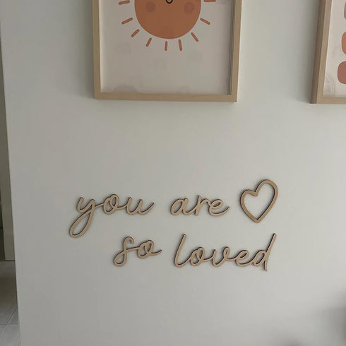 QWTOWFM You are so loved Small Quote Wall Sign,Wood Sign Home Decor,Nursery Crib Boy Room Office Home Wall Art Baby