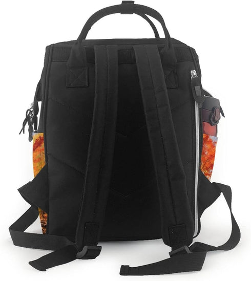 HCBPWVQA Backpack Daypacks Backpack Mommy Fall Foliage Diaper Bag with Changing Pad and Pacifier Holder, Multifunction