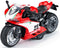 Pull Back Motorcycle Toys with Music Light - Race Motorcycles Gift for Boys 3-8 Years Old (RedWhite)