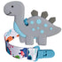 1 Soft Dinosaur Teether for Babies and 1 Baby Pacifier Clip, Silicone Chew Toys for Baby Girl Boy, Valentines Day Gifts