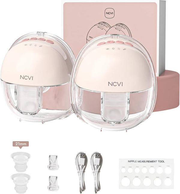 NCVI Wearable Hands Free Breast Pump, 4 Modes & 9 Levels with