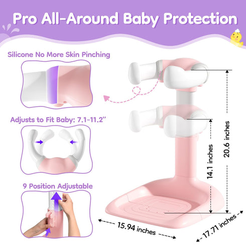 LimboGlow Anti-Pinch 6-36 Upgraded Baby Shower Stand with Silicone & Anti-Slip Base, Adjustable Height Soporte para