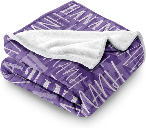 Yoke Style Personalized Blankets for Kids, Custom Baby Blanket with Name, Customized Blanket for Adult Mom on Christmas