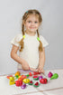 35PCS FUN LITTLE TOYS Wooden Play Food for Kids Kitchen, Pretend Cutting Food Toys with Wooden Tray, Dishes and Knife