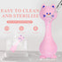 0-12 Baby Rattle Teething Toys Cat Silicone Teether Rattles for Baby Months Food Grade Silicone (Pink)