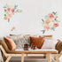 Peony Flowers Wall Stickers DIY Leaves Wall Decals Art Decor for Living Room, Girls Bedrooms