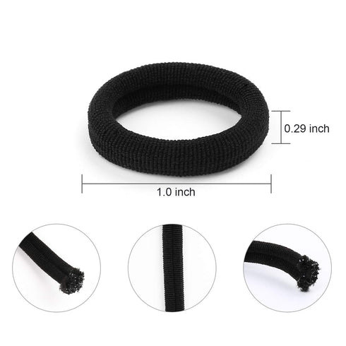 200PCS Black Baby Hair Bands - Mini Seamless Toddler Hair Ties, Soft Ponytail Holders for Kids Girls