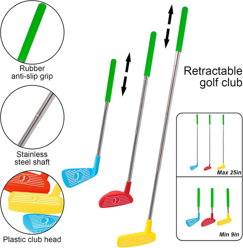 Liberry Kids Golf Club Set, Retractable Toy Golf Clubs for Toddlers, Mini Golf Set for Ages 3-5