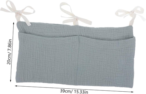 ibasenice Bed Organizer Cotton Stroller Storage Bag Multi-purpose Hanging Pouch for Toys Pacifiers and Milk Bottles