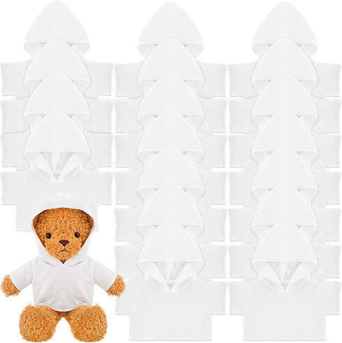 18 Pcs Stuffed Bear Clothes Sublimation Blank Doll T-Shirts, Basic Hoodie for 14-18 Inches Stuffed Animals