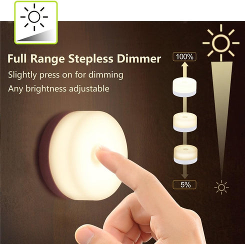 RTSU Dimmable Rechargeable Mini Touch Night Light, Wireless LED Lamp for Kids - Portable, Nursery Lamp