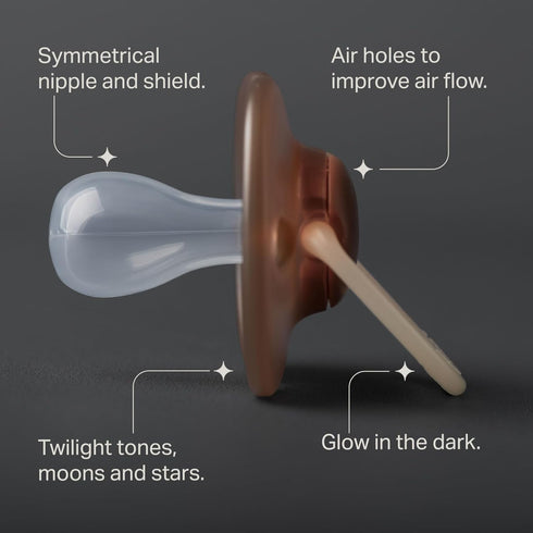 Tommee 6-18 Symmetrical 100% Pack 4 Tippee NightGlow Pacifiers, Months, Glow in the Dark, Nipple, BPA Free Silicone