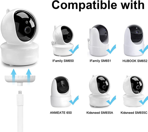 Baby Monitor Mount Compatible with Kidsneed SM935A/SM935C ,iFamily SM650/SM651, ANMEATE SM650 and Other Baby Monitor with 1/4 Threaded Hole 15.7 inches Flexible Clip Clamp Mount Long Gooseneck Arm