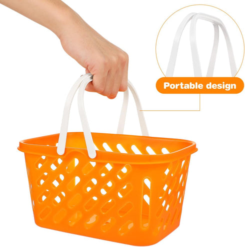 2pcs TOYANDONA Shopping Basket Toys, Kids Grocery Basket with Handle for Kids Pretend Play Grocery Basket Toys