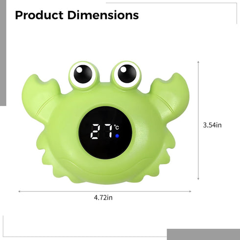 Vestamore Bath Thermometer, Digital Bath Temp Thermometer, Floating Crab Toy For Tub With Green Lcd Screen, Waterproof