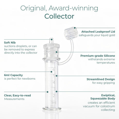 Reusable Colostrum Collector Kit with Storage Case - Essential Breast Milk Collector