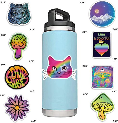 Trippy Stickers for Adults, Waterproof (50 Pcs) for Kindle, Water Bottles, Scrapbook