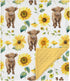 HawSkgFub Highland Cow Sunflower Mink Baby Blankets Dotted Backing Girls Shower Gift,