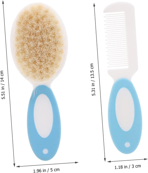 Set Baby Shampoo Brush Hair Accessories for Newborns Toddlers Gentle Wool Bristles