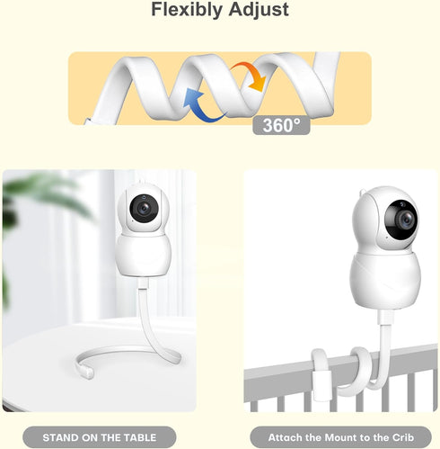 Baby Monitor Mount Compatible with BG1049 and Most Baby Monitors, Universal Holder, Flexible Mount Attaches to Crib