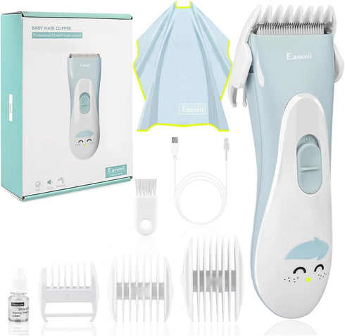 Baby Hair Clippers, Ceramic Blade Electric Kids Hair Trimmer, Ultra-Quiet Cordless Rechargeable