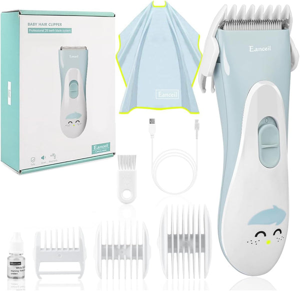 Baby Hair Clippers, Ceramic Blade Electric Kids Hair Trimmer, Ultra-Quiet Cordless Rechargeable