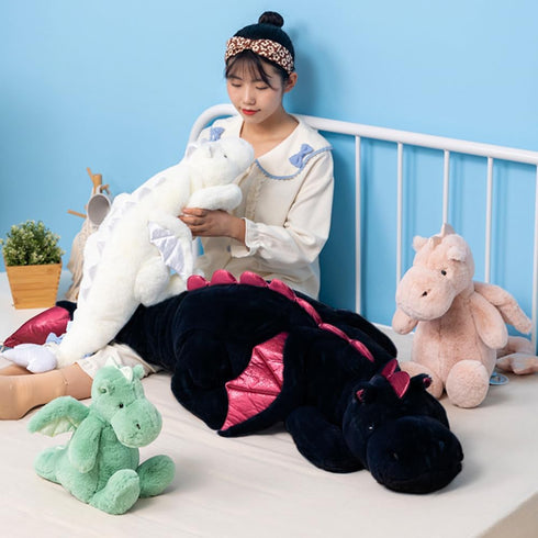 27.6" 2Lbs, Adults(2025 Little Weighted Dragon Stuffed Animal Small Black Weighted Plush Dragon Toy for Kids
