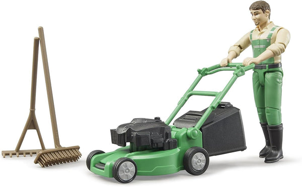 Bruder 62103 bworld Gardener with Lawn Mower and Accessories