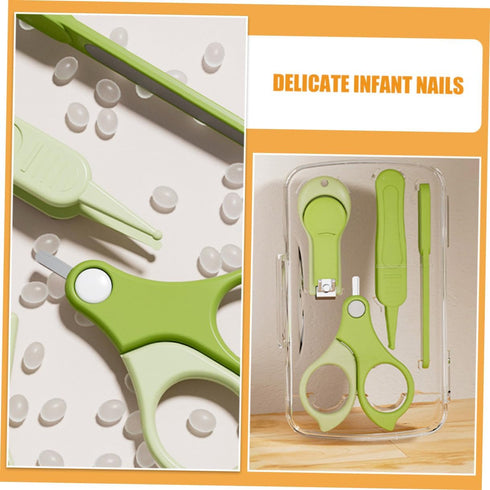 Set Nail Clipper for Newborns and Babies Nail Grooming Kit with Travel-Friendly Green Clippers for Healthcare