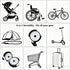 (3-Pack) 5 LED Stroller Lights with Stroller Hooks/Clips Battery Operated, Modes, Stroller Accessories for Night Use on