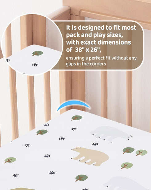 lasoftan Pack 38" 26" Pack and Play Mattress - x Soft Breathable Portable Mattres Waterproof & Washable Perfectly fits