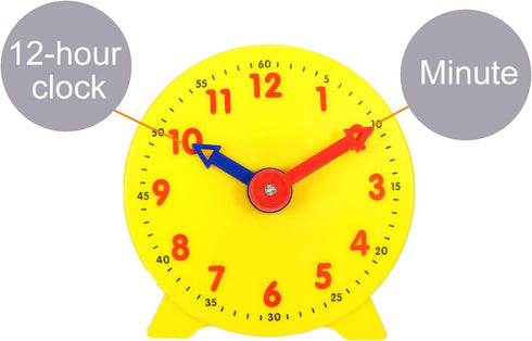 PATIKIL 4 inch Teaching Clock - 2 Pack Learn Clock for Classroom - Analog Clock with 12 Hour Pointers